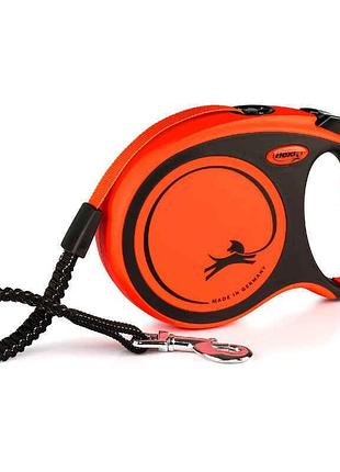 Рулетка повідець flexi (флексі) xtreme m, стрічка (5 м до 35 кг), помаранчевий