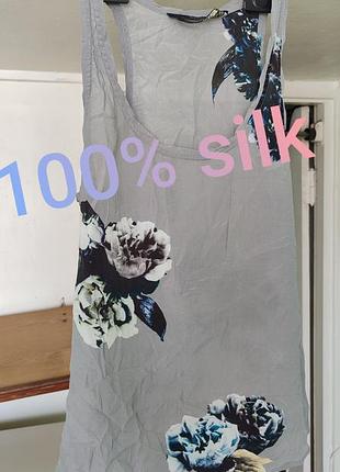 Легенькая женская шёлковая маечка allsaints flowerl sleeveless top