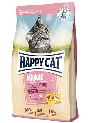 Happy cat (хэппи кэт) minkas junior care geflugell - сухой корм для котят от 3 месяцев, 1.5 кг