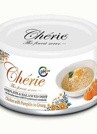 Cherie complete & balanced влажный корм для кошек с курицей и тыквой в соусе, для поддержки мочевыводящих путей, 80 г