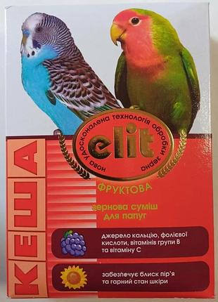 Корм для попугаев кеша elit фруктовый, 500 г