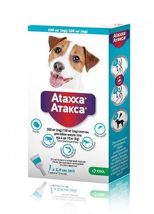 Капли krka ataxxa (атакса) от блох и клещей для собак весом 4-10 кг