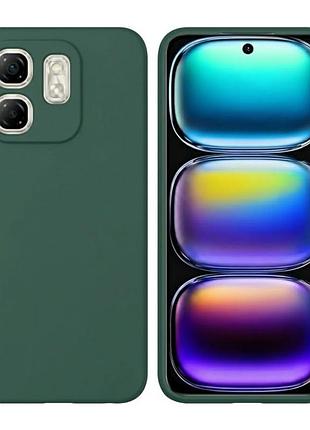 Чехол fiji full soft premium для infinix hot 50i (x6531 / x6531b) противоударный бампер с микрофиброй dark green