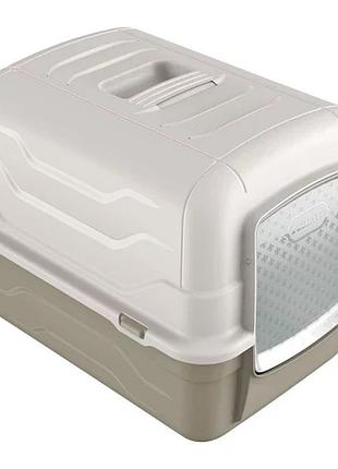 Закрытый туалет georplast rototoilet для кошек, с фильтром и лопаткой, 52×40×40 см серый