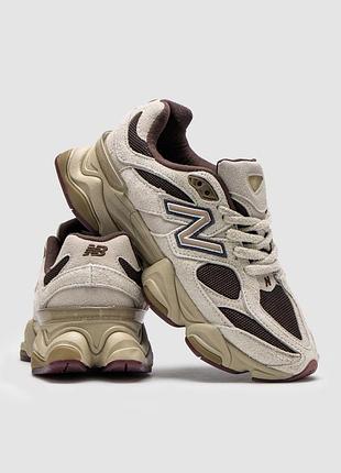 New balance 9060 sydney's signature collection in beige/brown/black suede/mesh