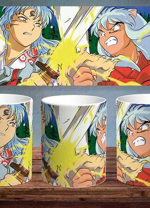 Чашка з принтом "inuyasha vs sesshomaru"