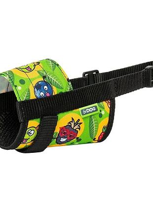 Намордник hidog "crazy green fruits" из нейлона регулируемый s, 14-20 см