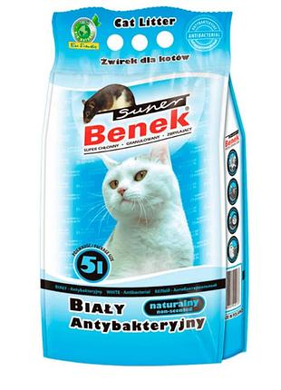 Super benek antybakteryjny — бентонітовий наповнювач для котячих туалетів, 5 кг (блакитний)