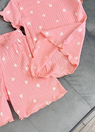 Піжама сердечки, персик 2