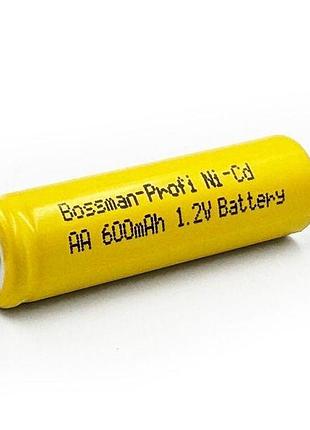 Аккумулятор промышленный bossman aa 1.2v ni-cd 600mah (с контактами под пайку)