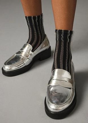 Фірмові срібні лофери bibi lou-jaya loafers silver mirror