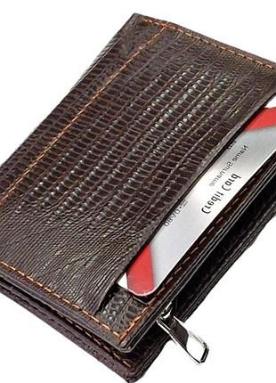 Кошелек кожаный с монетницей коричневый 11*9*2 (турция)