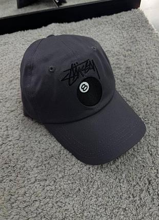 Кепка stussy в одном цвете: серый