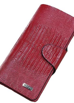 Кошелек кожаный бумажник красный 19*10*2 (турция)