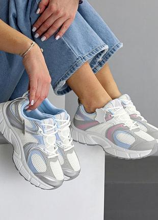 Женские кроссовки 36-41 кожа и текстильная сетка
