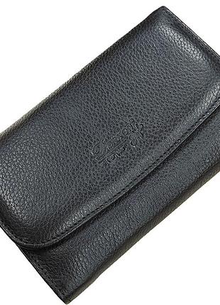 Женский кошелек кожаный черный 10*15*3 (турция)