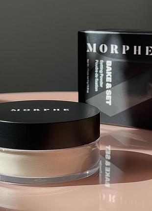 Пудра без тальку morphe bake&set setting powder (translucent) 9 g