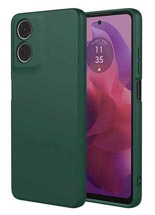 Чохол fiji full soft premium для motorola g04 (xt2421-2) протиударний бампер з мікрофіброю dark green