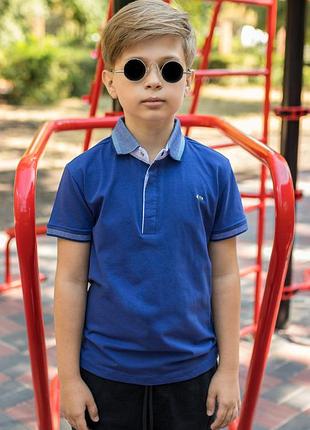 Футболка blueland поло для мальчика 8-16 лет , синий, 158