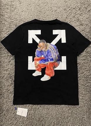 Футболка off-white c/o virgil abloh чоловіча з принтом чорний made in portugal