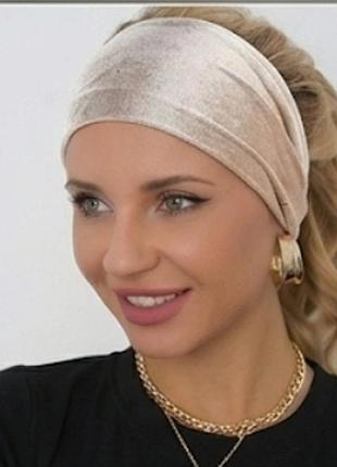 Женская повязка для волос (оксит, беж) с эффектом «звездное сияние»