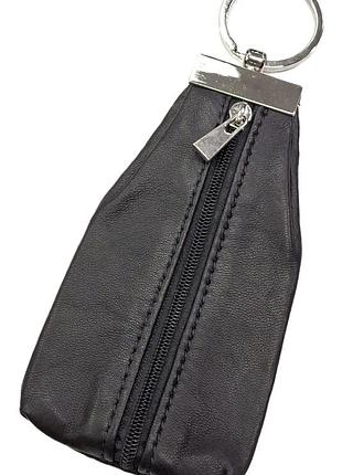Кожаная ключница черная компактная 13*7*2 (турция)