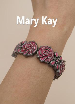 Браслет стрейч вінтаж рожеві троянди mary kay емаль