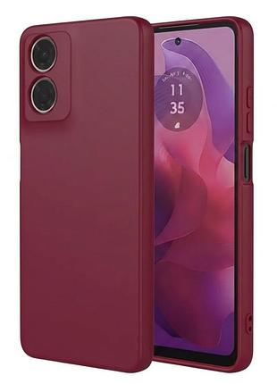 Чехол fiji full soft premium для motorola g04 (xt2421-2) противоударный бампер с микрофиброй bordo