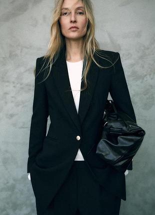 Піджак жакет чорний приталений zara жіночий хс