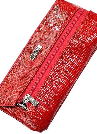 Ключница кожаная монетница лаковая зеленая desisan 16*8*2 (турция)