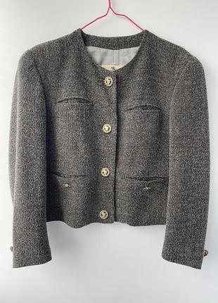 Вінтажний 90х твідовий піджак / made in italy / шерсть 85% піджак буклє