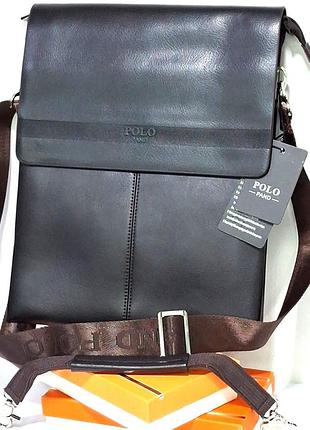 Сумка мужская polo 33*27*6 планшет коричневая