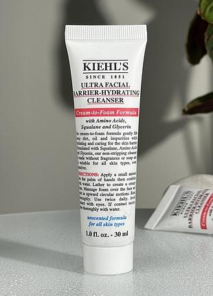 Крем-пінка для вмивання kiehl's ultra facial barrier-hydrating cleanser 30 ml mini