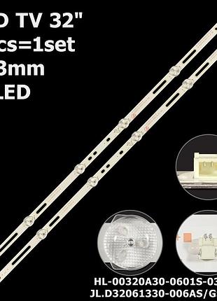 Led підсвітка tv 32" hl-00320a30-0601s-03/07 cx32d06-zc22ag-05 jl.d32061330-006as-m/006gs-m 2шт.