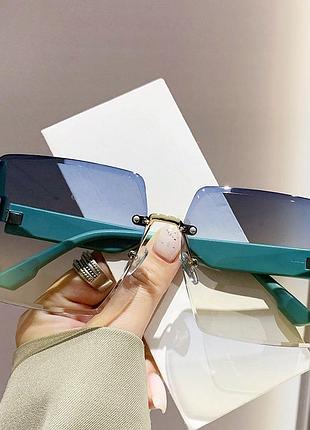 Очки uv400 женские большие зеленые градиент новые