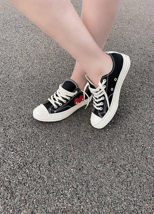 Женские кеды converse comme des garçons low black ( premium )