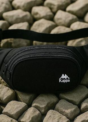 Бананка спортивная kappa чёрная - ткань oxford 1000d