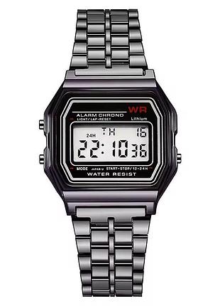 Мужские электронные часы в ретро стиле casio/montana черный