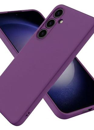 Чехол fiji full soft premium для samsung galaxy s24 fe (s721) противоударный бампер с микрофиброй dark purple