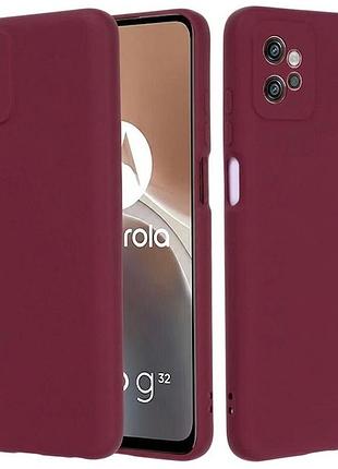 Чохол fiji full soft premium для motorola g32 протиударний бампер з мікрофіброю bordo
