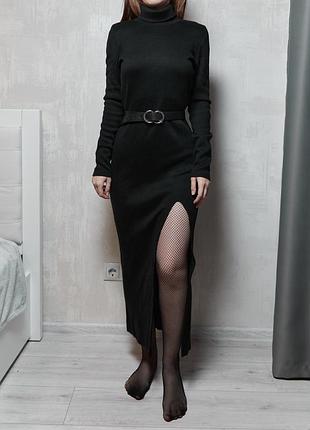 Жіноча чорна трикотажна сукня максі xs/s
