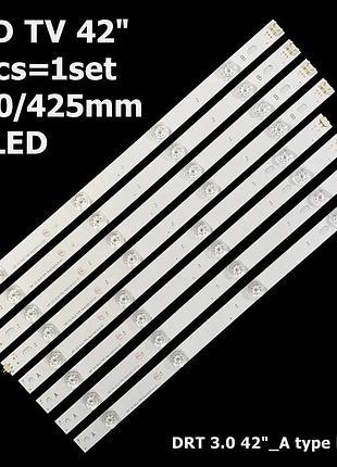 Led підсвітка lg tv 42" 825mm innotek drt 3.0 42" a type rev0.1/ drt 3.0 42" b type 8шт. (велика лінза) квадратна лінза 17 мм