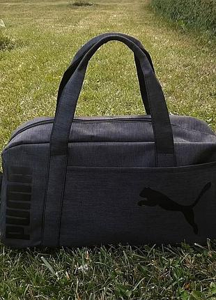 Puma city hardline - чёрная спортивная сумка 1000d, тёмный логотип