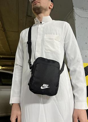 Мужская спортивная барсетка nike черная сумка через плечо найк nike