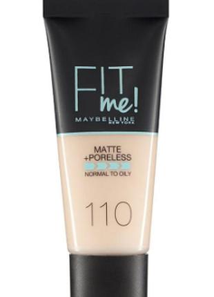 Тональный крем maybelline fit me matte poreless foundation 110 - porcelain