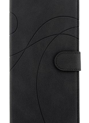 Чехол книжка leather flip для motorola g57 power на магните с подставкой черный