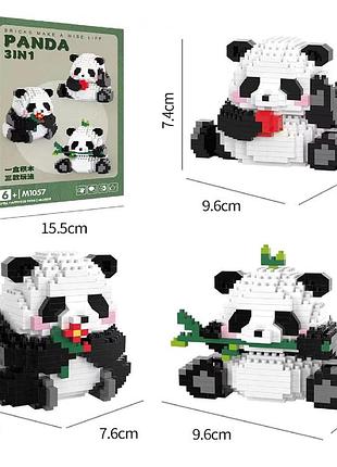 Конструктор 3d игрушка для детей три панды cute panda series building blocks set m1057 2