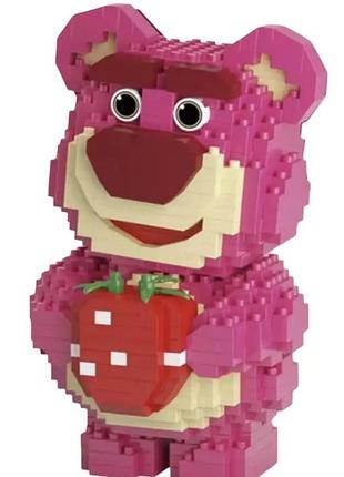 Конструктор фигурка клубничный мишка лотсо серия "мультгерои" block diy lotso cartoon micro diamonds blocks m1020