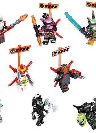 Набір фігурок чоловічків ніндзя 8шт серія phantom ninjago, скелети, чарівники, figures sets ninjag 8pcs vs015