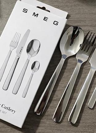 Столові прибори smeg dinner cutlery набір 4 предмети нержавіюча сталь